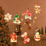 Christmas Led Lights Hanging Ornaments 4.5" Xmas Tree Window Decor 2025 Usa. Fixed Price $16.99.