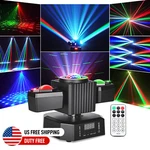 Moving Head Dj Party Light, Rotating Disco Ball, Laser & Strobe W/ Remote. Fixed Price $49.98.