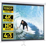 72" Roll Down Pull Projection Projector Screen 4:3 Hd Movie Theater Home. Fixed Price $49.58.