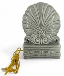 Vintage Mid Century Modern Ceramic Clam Shell Tv Lamp Light - Gray. Fixed Price $41.25.