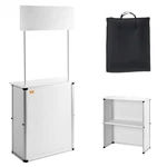 Vevor Trade Show Display Podium Table Counter Stand 30.91"X14.96"X71.46" Folding. Fixed Price $94.90.