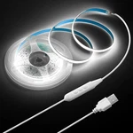 Samsion 5V Usb Cob Led Light Strip Dimmable High Density White 5M, Cold. Fixed Price $20.99.