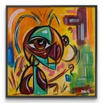 Abstract Ant Original Painting 12X12 Canvas Neo Expressionist Modern Art Swhite. Fixed Price $88.81.