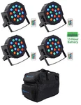 (4) Rockville Battery Par 50 Rechargeable Led Dmx Dj Wash Up-lights+remotes+bag. Fixed Price $254.95.
