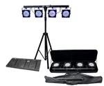 Chauvet 4 Bar Led Stage Light System W/ Case, Foot Switch & Tripod. Fixed Price $439.99.