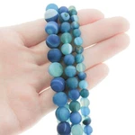 Natural Lace Agate Beads - Choose Your Size Light Blues Strand BD2112. Fixed Price $14.83.
