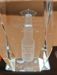 Vintage Carona Beer Bottle Etched Glass Paperweight(light Not Included). Fixed Price $18.95.