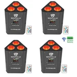 (4) Rockville Rockwedge Led Rgbwa+uv Rechargeable Wireless Dmx Dj Par Up-lights. Fixed Price $424.95.