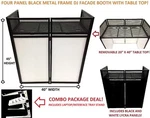 Dj Event Facade White/black Scrim Metal Frame Booth + 20" X 40" Flat Table Top. Fixed Price $299.99.