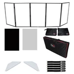 Prox XF-5X3048B Black Aluminum Scrim Dj Facade White Shelves & Bag. Fixed Price $337.40.