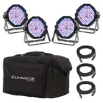 Eliminator Lighting Mega Flat Pak Ep Rgb+uv Low Profile Led Par Pack. Fixed Price $529.99.