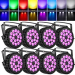 8 Pcs U'king Led Light Rgbw Strobe Stage Beam Dance Dj Party Dmx. Fixed Price $53.99.