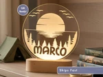 Adventure Mountain Led Name Light, Personalized Gift For Outdoorsy Kids. Fixed Price $31.99.