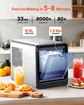 Vevor Countertop Ice Maker 33 Lb/day Nugget With Self-clean. Fixed Price $182.99.