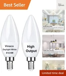 E12 Led Bulb, Pack Candelabra 60 Watt Daylight White 5000K, High B.... Fixed Price $19.99.