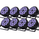 8PCS Shehds Aluminum Alloy Led Flat Par 18X18W Rgbwauv Stage Lights Dj Disco. Fixed Price $599.00.