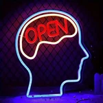 16"X14" Open Mind Brain Head Led Neon Sign With Dimmer Usb Powered Light Lamp. Fixed Price $49.99.