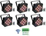 6) Rockville Best Par 60 Rechargeable Can Wash Lights Wwireless Dmx+rgbwa+uv. Fixed Price $1114.70.
