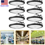 8 Pack 100W Ufo Led High Bay Factory Warehouse Commercial Shop Lights. Fixed Price $119.99.