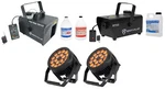 (2) American Dj 18P Hex Ip Outdoor Rgbaw+uv Led Dmx Par Wash Lights+hazer+fogger. Fixed Price $1417.80.