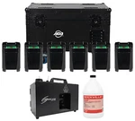 American Dj Mirage Q6 Pak Black (6) Wash Lights+charging Case+hazer+gal. Fluid. Fixed Price $4099.99.