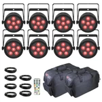 (8) Chauvet SLIMPARH6ILS Led Wash Lights With Bag And Remote Idjnow. Fixed Price $1590.40.