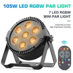 7LED Par Light Dmx Rgbw 4 In 1 Strobe Stage Sound Activated Remote Control. Fixed Price $23.99.