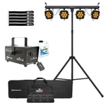 Chauvet Dj 4BAR Quad Ils Gig Band Wash Lighting System With Fog Machine. Fixed Price $729.99.