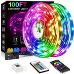 100FT Led Strip Lights, Smart With App Remote Control, Rgb For. Fixed Price $26.38.