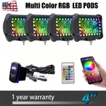 4INCH Led Pods Work Multi-color Chasing Rgb Halo Offroad Lights Us. Fixed Price $85.99.