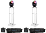 (2) Eliminator Lighting Adj Stryker Max Rgbw Led Moving Head Lights+totem Stands. Fixed Price $1942.88.