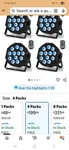 Holdlamp Rechargeable Rgbw Par Stage Lights 4 Pack, Dmx, Remote, 12 Leds. Fixed Price $100.00.