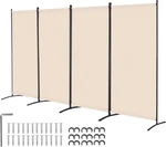 Vevor Room Divider, 4 Folding Privacy Panels, Beige. Fixed Price $74.99.