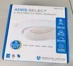 American Lighting AD6S-5CCT-WH 6" Selectable Swivel Downlight White Dimmable. Fixed Price $16.87.
