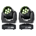 (2) Eliminator Stealth Wash Zoom 7 12WATT Rgbw Led Dmx Moving Head Lights Adj. Fixed Price $750.00.