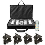 Chauvet Dj Ezpin Pack 4 Battery Powered Pinspot Lights Clamps Remote Case. Fixed Price $249.99.