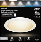 15" Ultra-slim Led Ceiling Light, Color Temps, Dimmable, 1650 Lumens. Fixed Price $102.99.