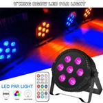 7LED Par Light Dmx Rgbw 4 In 1 Strobe Stage Sound Activated Remote Control. Fixed Price $28.59.