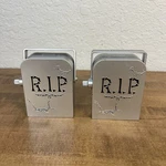 Lot Of 2 Gemmy Rip Tombstone Gravestone Halloween Strobe Lights R.i.p. - Tested!. Fixed Price $22.46.