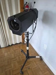 Lycian Model 1236 Club Spot Stage Light With Stand Rollers. Fixed Price $125.00.