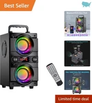 Powerful 60W Bluetooth Speaker With Colorful Lights & 100FT Range For Gatherings. Fixed Price $96.54.