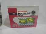 Sylvania Double Life 100W Soft White Light Bulbs, 8 Pack Sealed. Fixed Price $54.95.