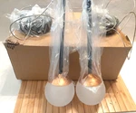 2 Hanging Frosted Glass Ball Led Pendant Lights Black & Bronze Bar , Kitchen. Fixed Price $59.99.
