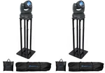 2 Rockville Beam Dc Dj Stage Pro Moving Head LIGHTS+8 Ft Black Totem Stands. Fixed Price $864.95.