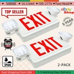 Led Emergency Exit Sign Clear Eye Catching W/ Light AC85V-265V 2-PACK. Fixed Price $57.32.