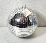 Mirror Disco Ball 8" Round Silver Crystal Ornament Holiday Decoration. Fixed Price $15.99.