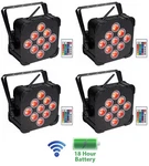 4) Rockville Best Par 60 Rechargeable Can Wash Lights Wwireless Dmx+rgbwa+uv. Fixed Price $744.80.