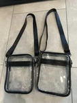 2X Mac Cosmetics Clear Crossbody Makeup Bag 1.5X6X10 W/adj Strap 12 -24. Fixed Price $24.95.