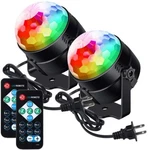 Set Of 2 Disco 360 Rotatable Lights Sound Activated Remote Control. Fixed Price $29.99.