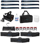 (6) American Dj Ultra Hex Bar 12 Rf Wash Strip Lights+dmx Controller+fogger+bags. Fixed Price $3316.10.